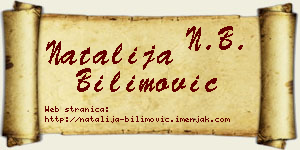 Natalija Bilimović vizit kartica